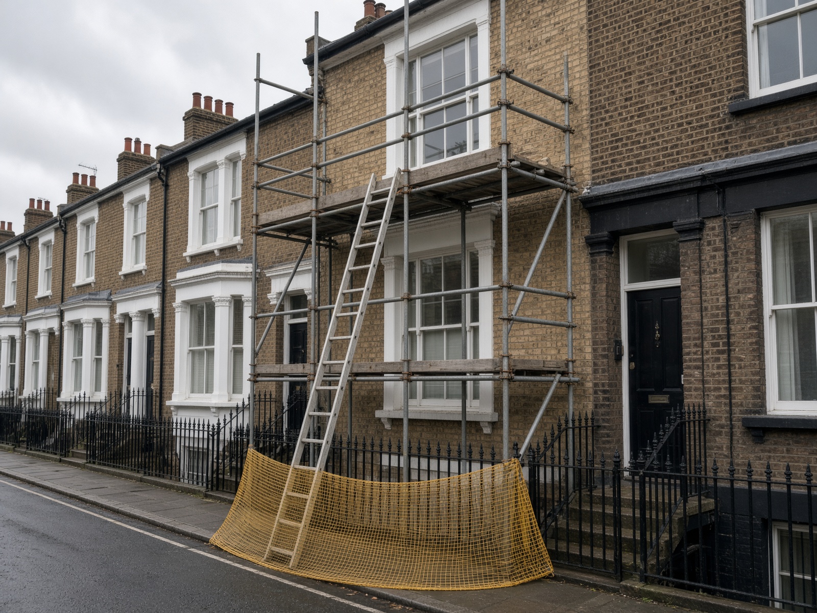 Domestic scaffold on a London terrace